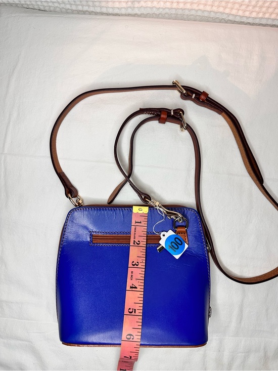 Vera Pelle Handbags - No.100 Vera Pelle Italian Leather Small Crossbody Bag in Royal Blue and Brown